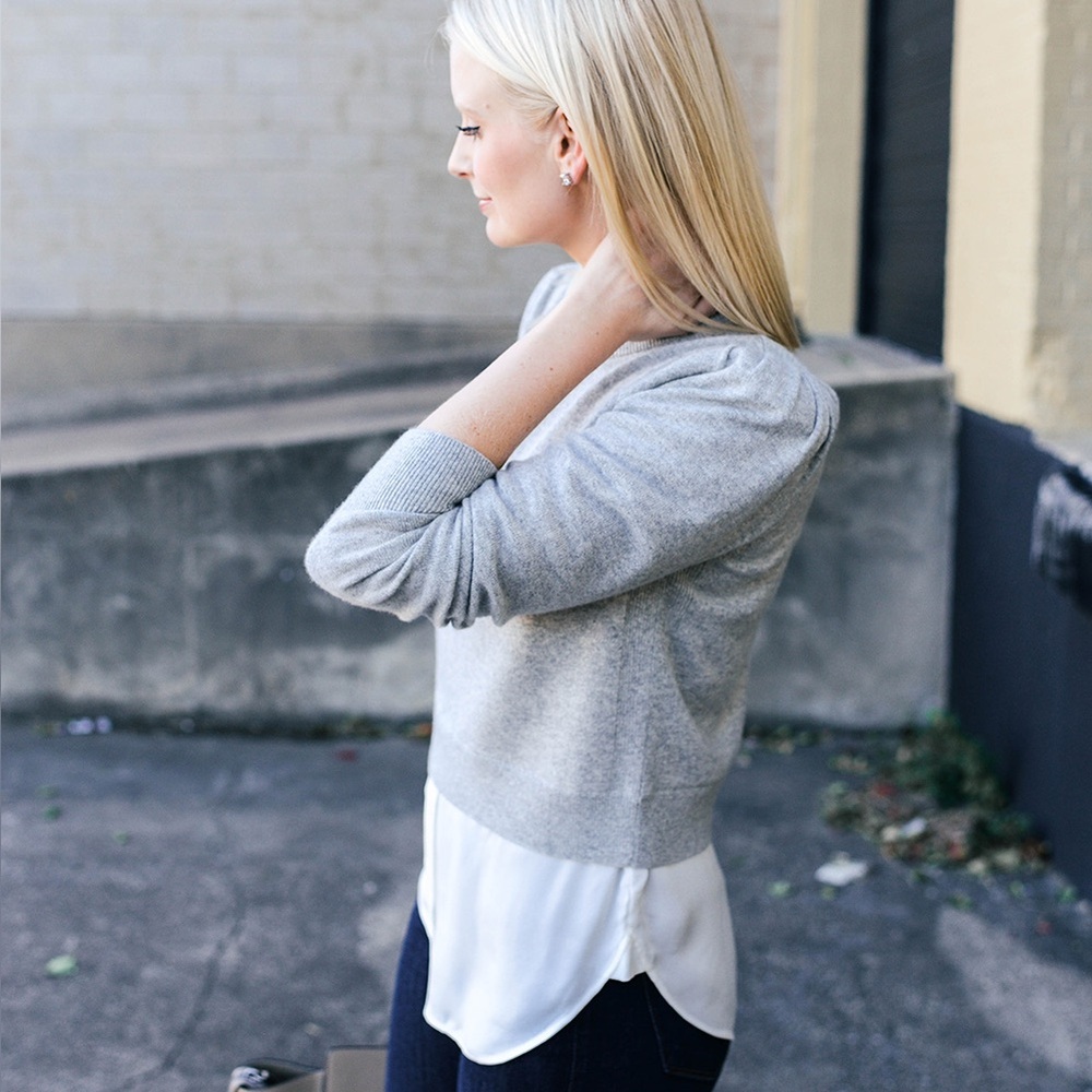 NWT | Veronica Beard ‘Jensen’ Puff Sleeve Cashmere Sweater w/ Blouse Bottom - Picture 11 of 11